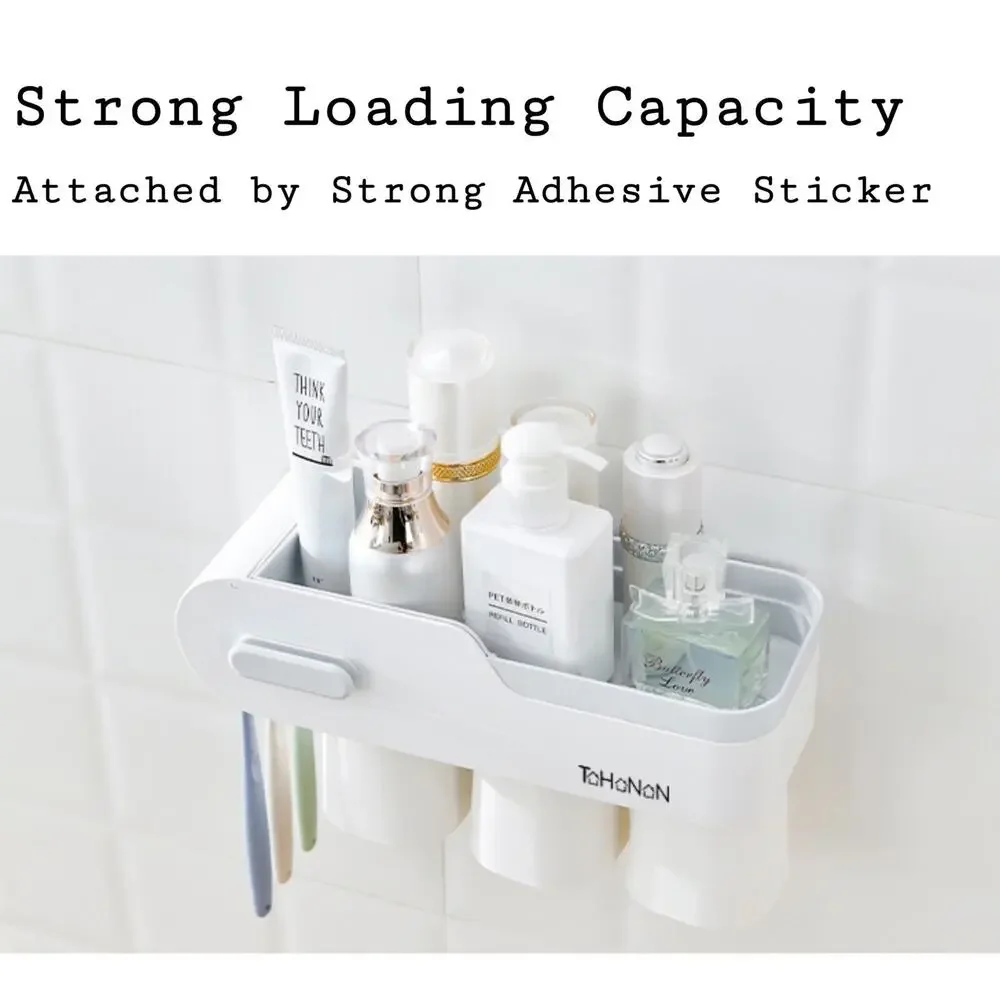 Wall Mount Toothbrush Holder , Large Capacity‎ Bathroom Organizer, Easy Install
